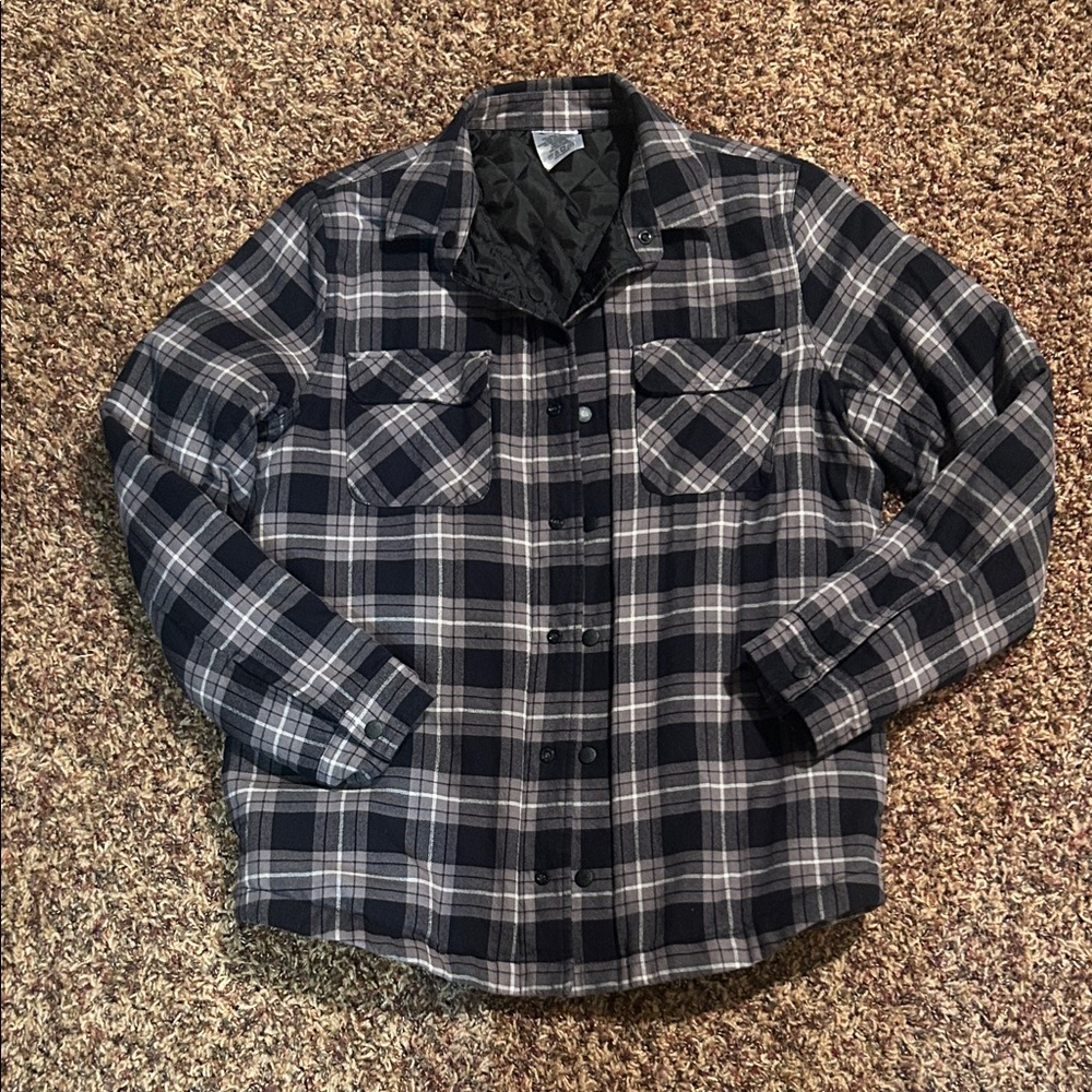 ZYIA Men’s/Women’s Black and Gray Plaid Shirt